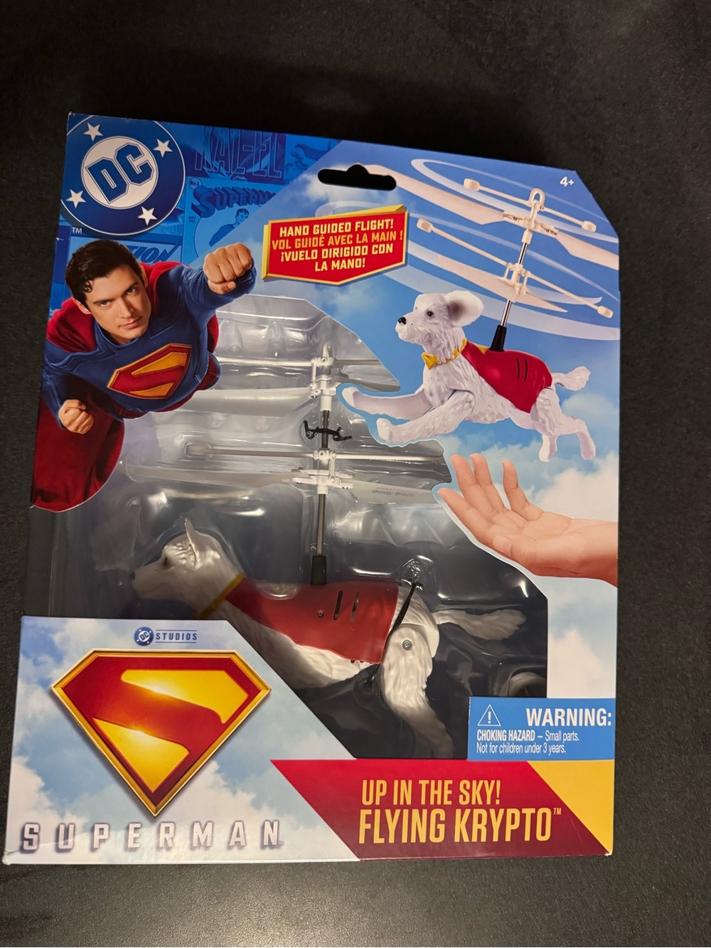DC Flying Krypto Superdog Figure - Red Cape & White Body